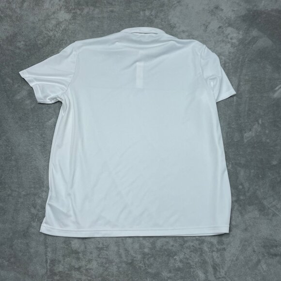 Adidas Mens White Polo Shirt XL Floral Chest Print Short Sleeve a0502 - Picture 6 of 7